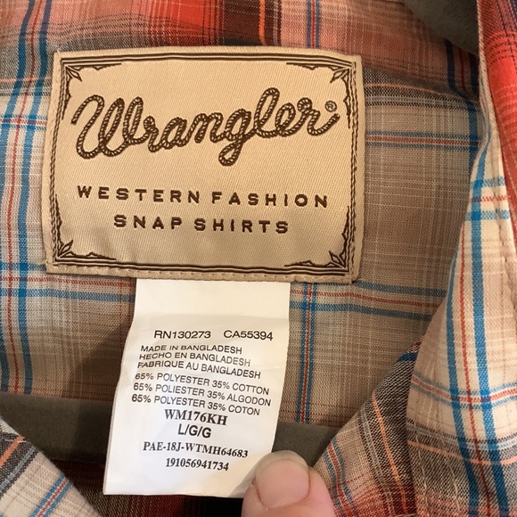 Wrangler western long sleeve shirt Mens L - Picture 2 of 6